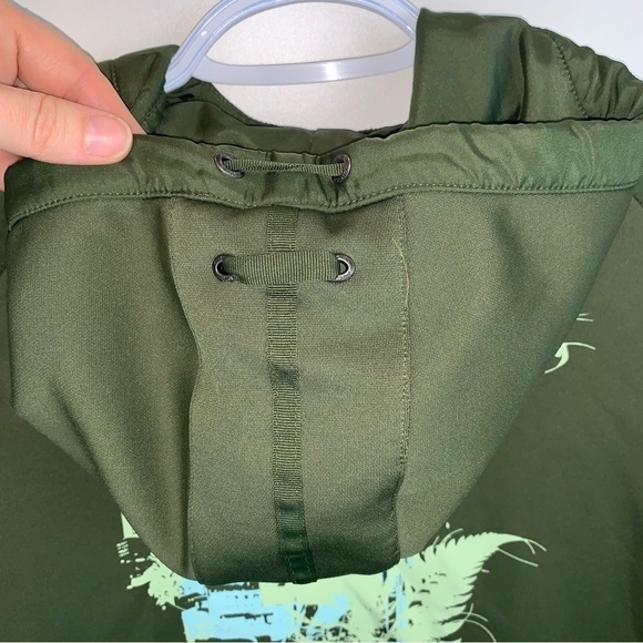 Vintage Nike ACG sz M Olive Green Fleece Lined Graphic Full Zip Women’s Hoodie - Picture 7 of 13